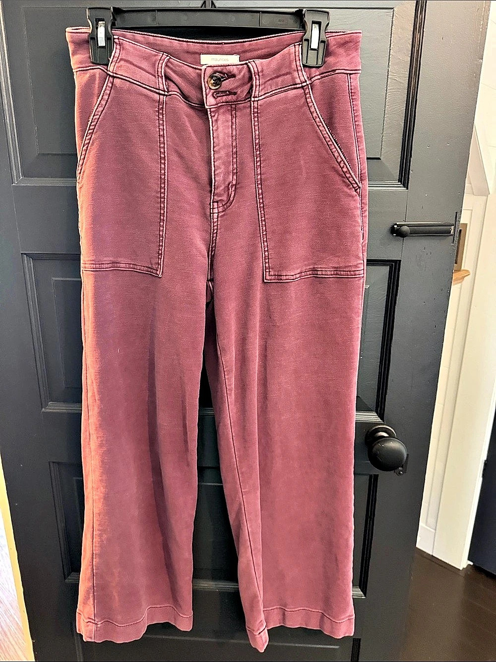 Maurices Cropped Wide Leg Pants in Purple Size 6